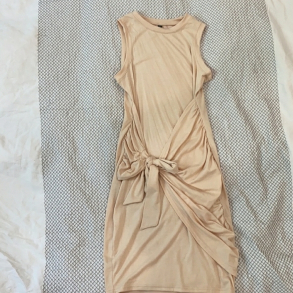 Apricot Tie Waist Dress - Picture 3 of 8